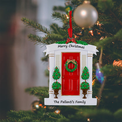 Personalized Red Front Door New Home Christmas Ornament