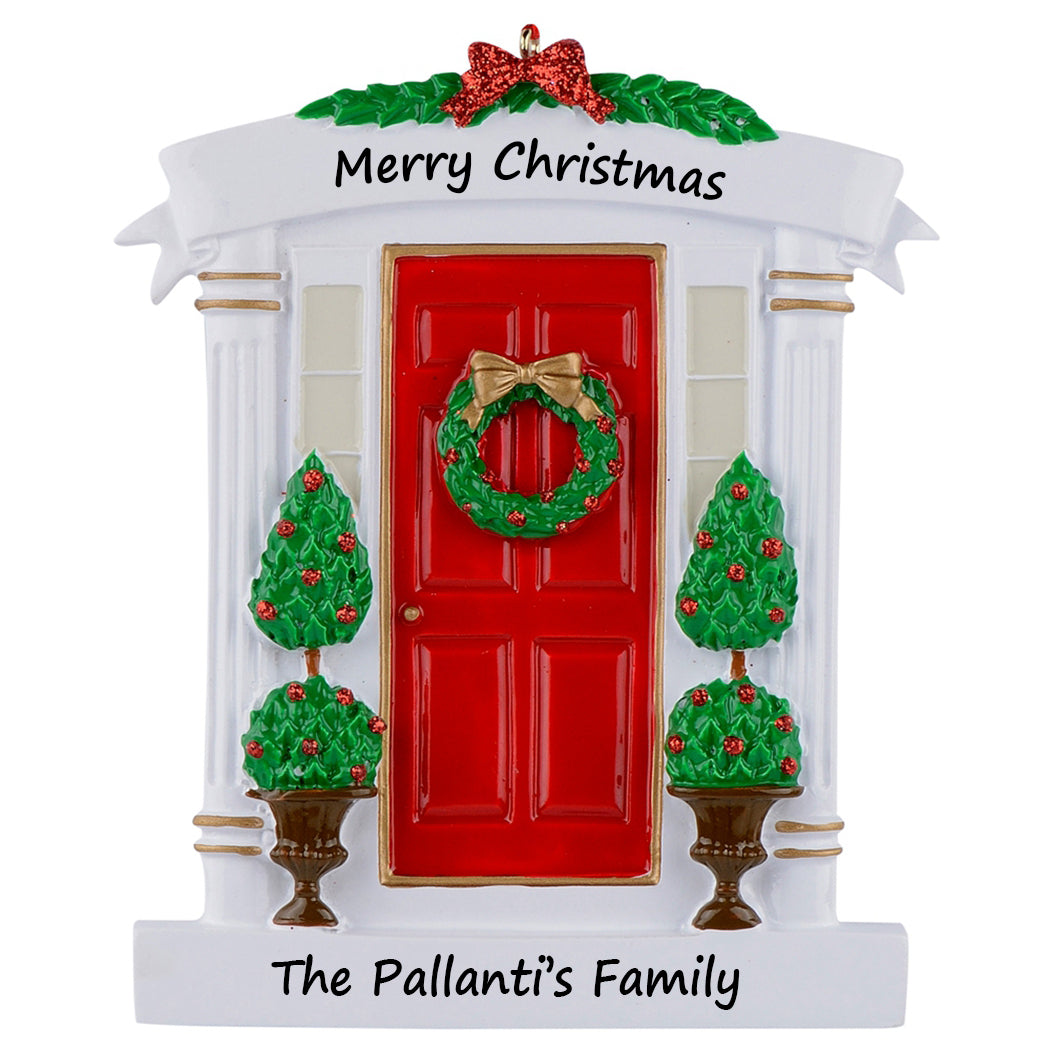 Personalized Red Front Door New Home Christmas Ornament