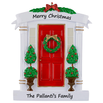 Personalized Red Front Door New Home Christmas Ornament