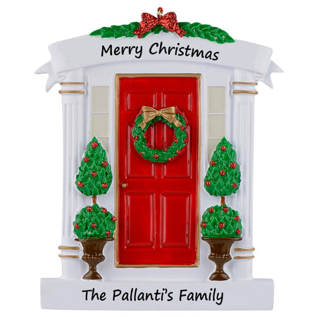 Personalized Red Front Door New Home Christmas Ornament