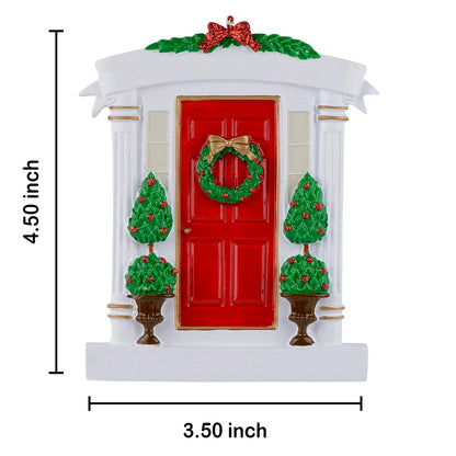 Personalized Red Front Door New Home Christmas Ornament