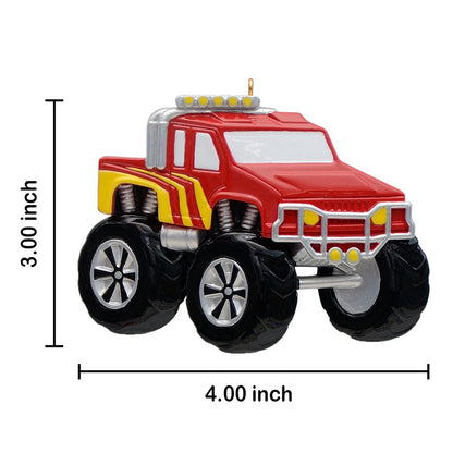 Red Monster Truck Personalized Christmas Ornament