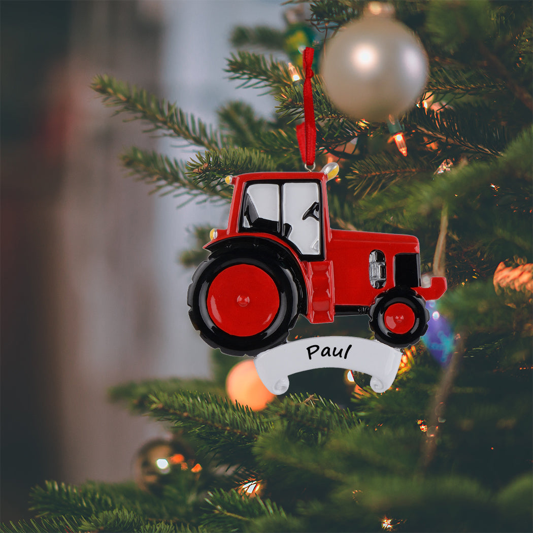 Personalized Red Tractor Ornament