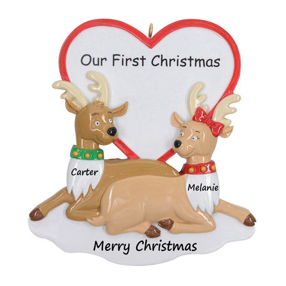 Our First Christmas Reindeer Couple Christmas Ornament