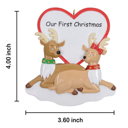 Our First Christmas Reindeer Couple Christmas Ornament
