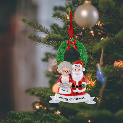 Personalized Santa and Mrs. Claus Family of 2 Christmas Ornament
