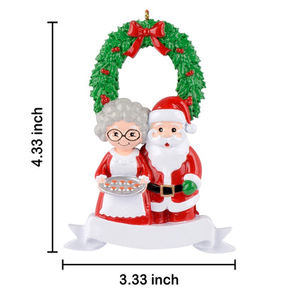Personalized Santa and Mrs. Claus Family of 2 Christmas Ornament