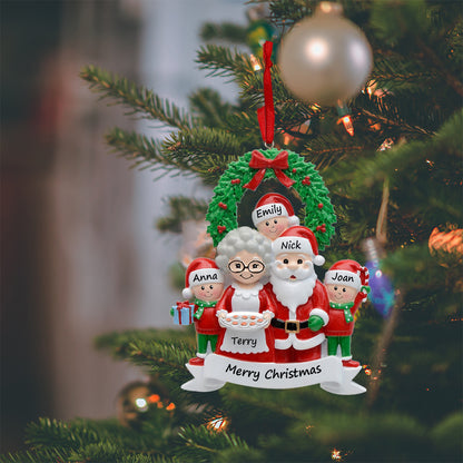 Personalized Santa and Mrs. Claus Family of 5 Christmas Ornament