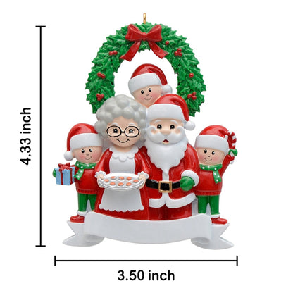 Personalized Santa and Mrs. Claus Family of 5 Christmas Ornament