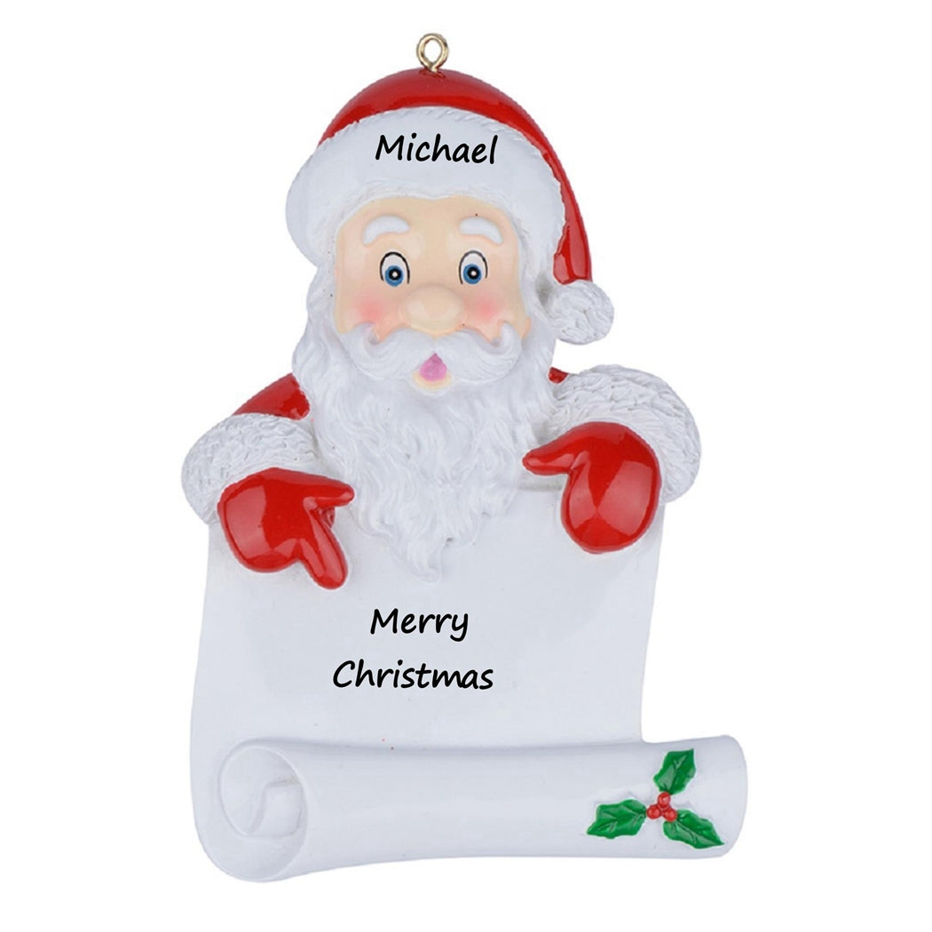 Personalized Santa’s Scroll Christmas Ornament