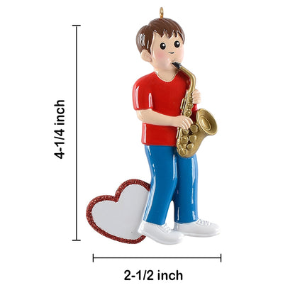Personalized Saxophone Player Boy Ornament