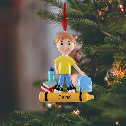 Personalized School Boy Ornament