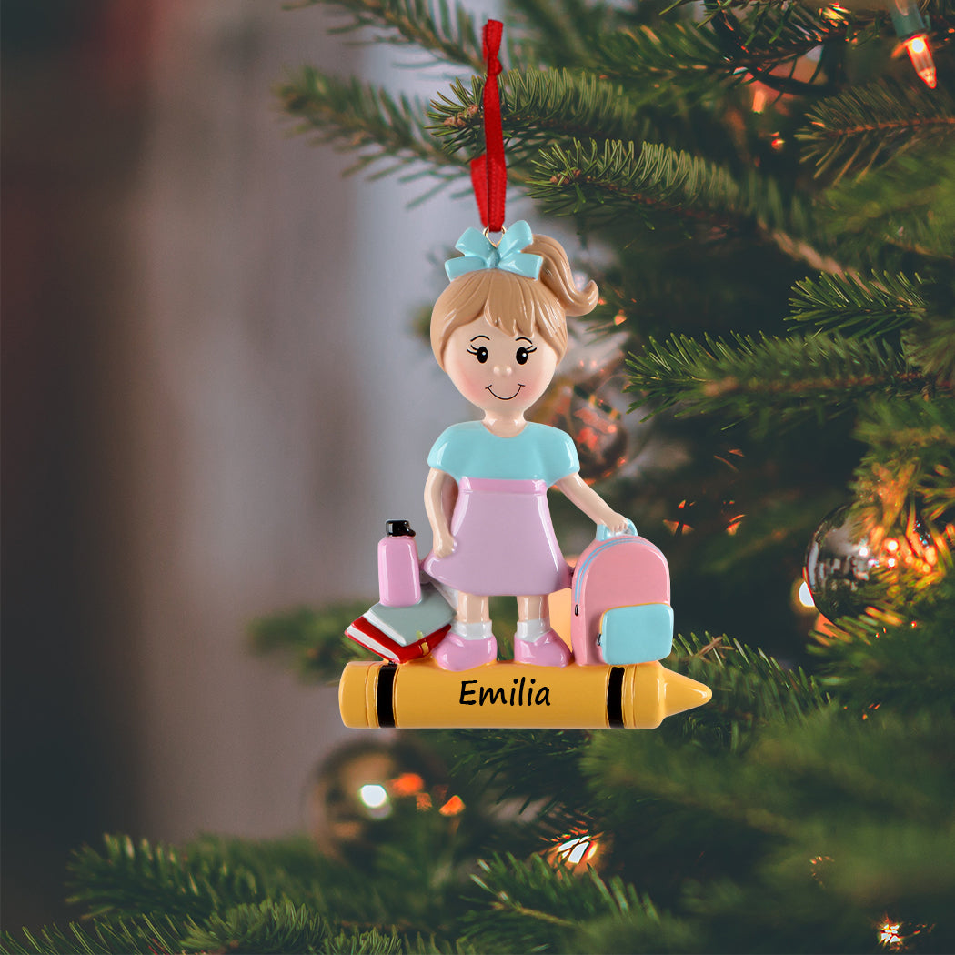 Personalized School Girl Ornament