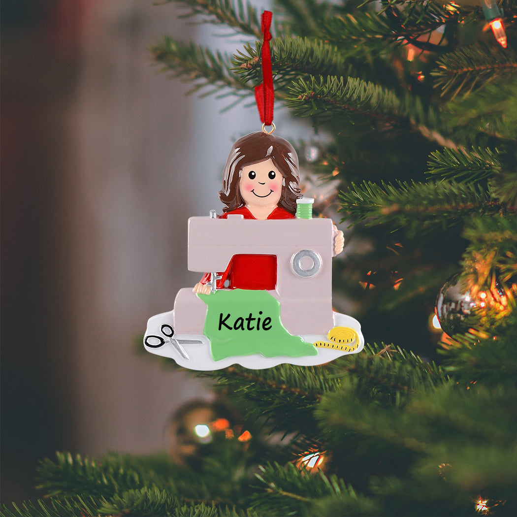 Personalized Sewing Machine Ornament