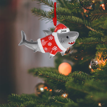 Personalized Christmas Shark Ornament