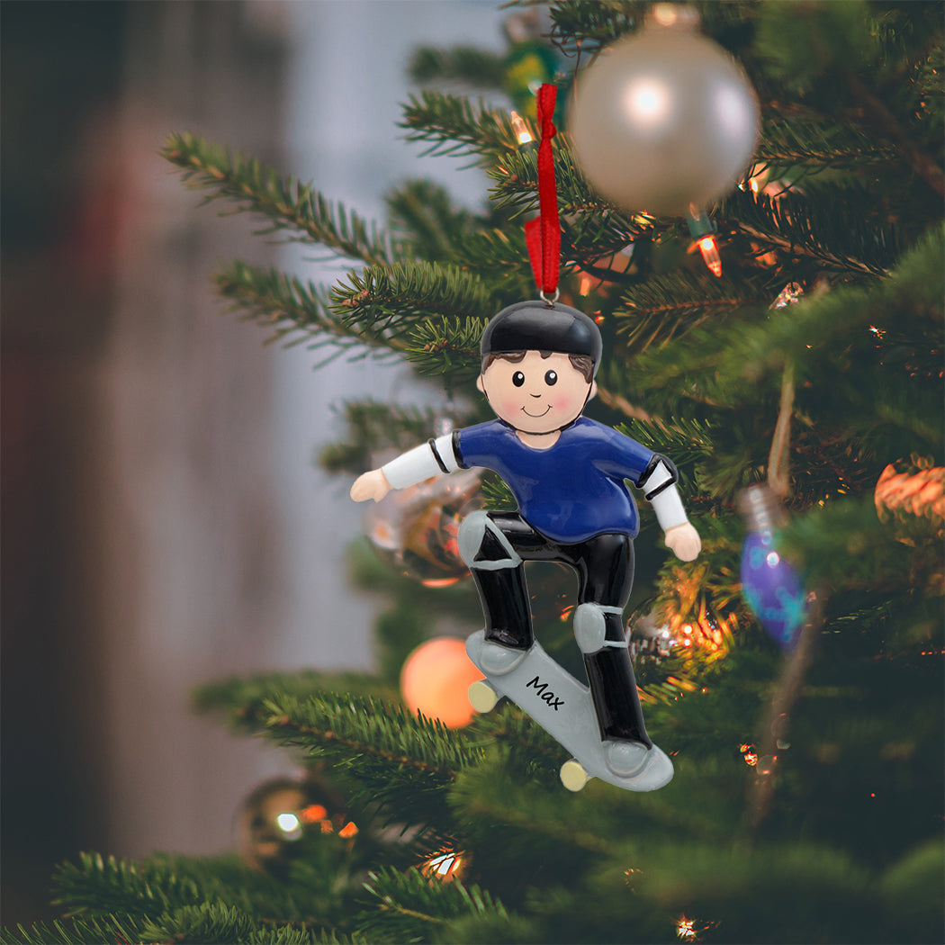 Personalized Skateboard Boy Ornament