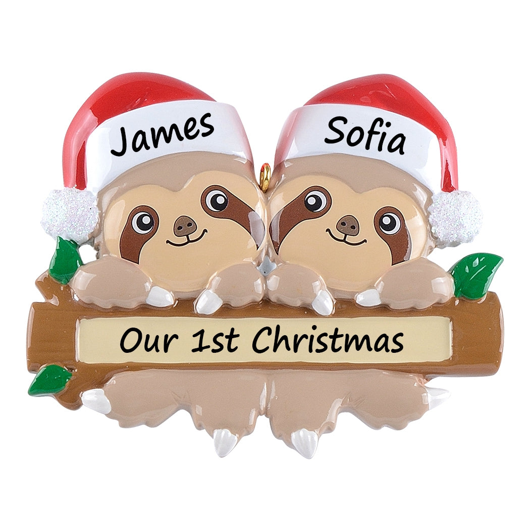 Personalized Sloth Family of 2 Ornament