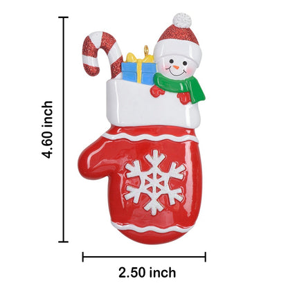 Personalized Snow Baby Mitten Christmas Ornament