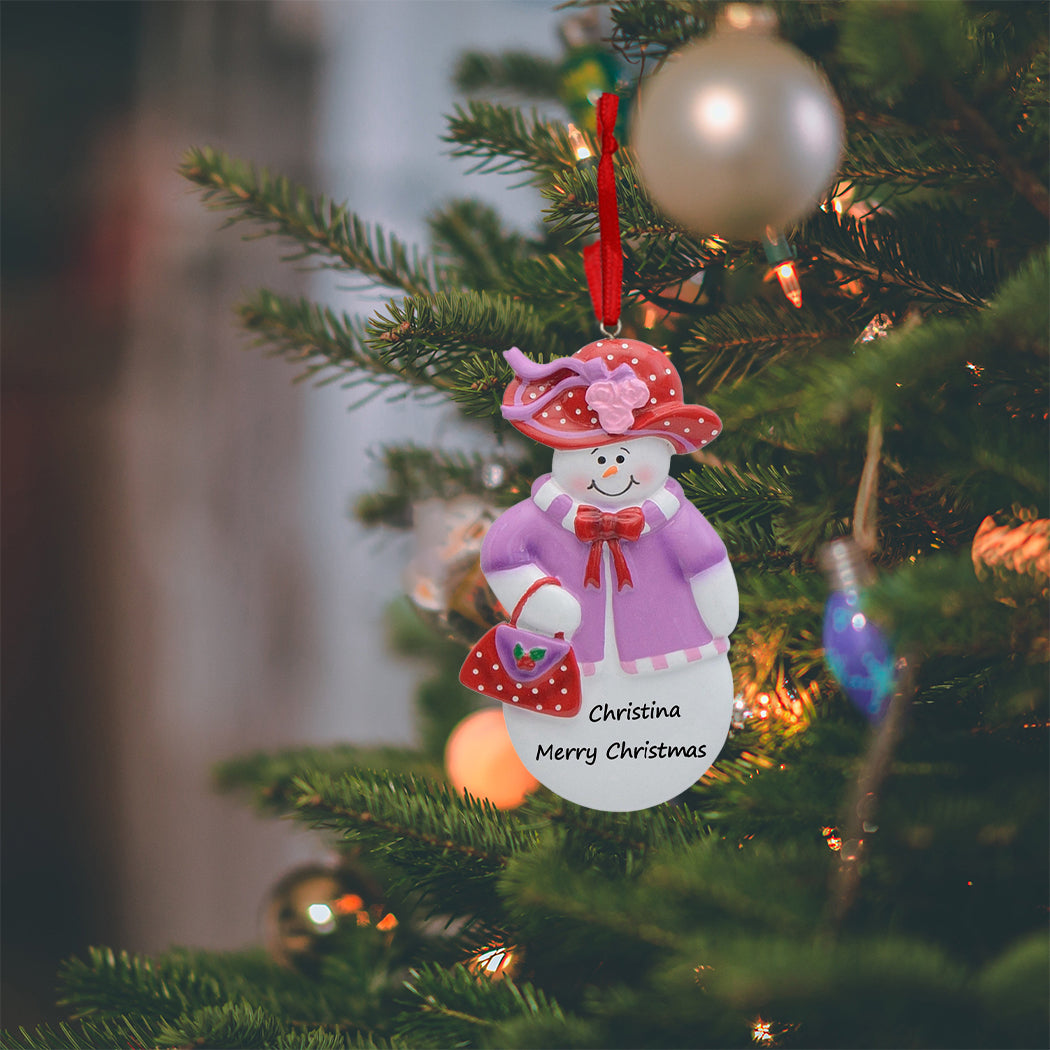 Personalized Snowlady Christmas Ornament