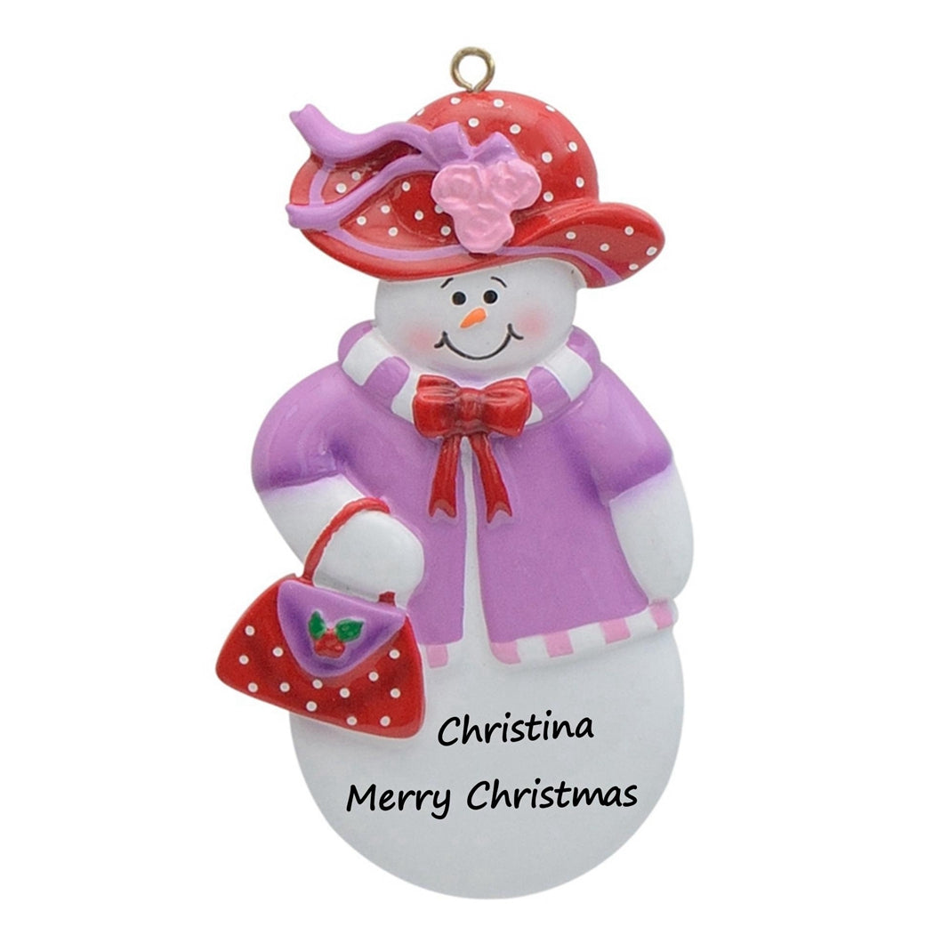 Personalized Snowlady Christmas Ornament