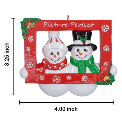 Personalized Picture Perfect Snowman Couple Ornament