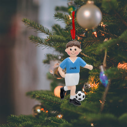 Personalized Soccer Boy Player Ornament