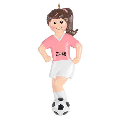 Personalized Soccer Girl Player Ornament