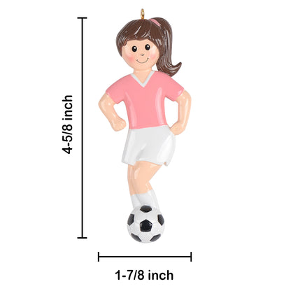 Personalized Soccer Girl Player Ornament