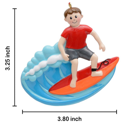 Personalized Surfing Boy Ornament
