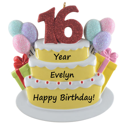 Personalized Sweet 16th Birthday Ornament