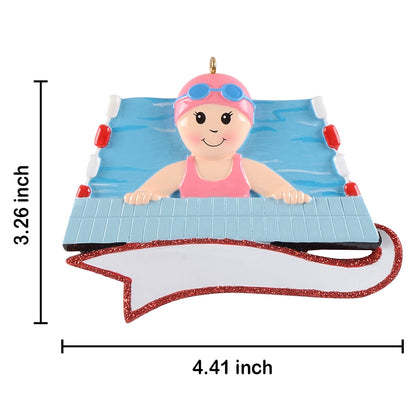 Personalized Swimmer Girl Pool Ornament