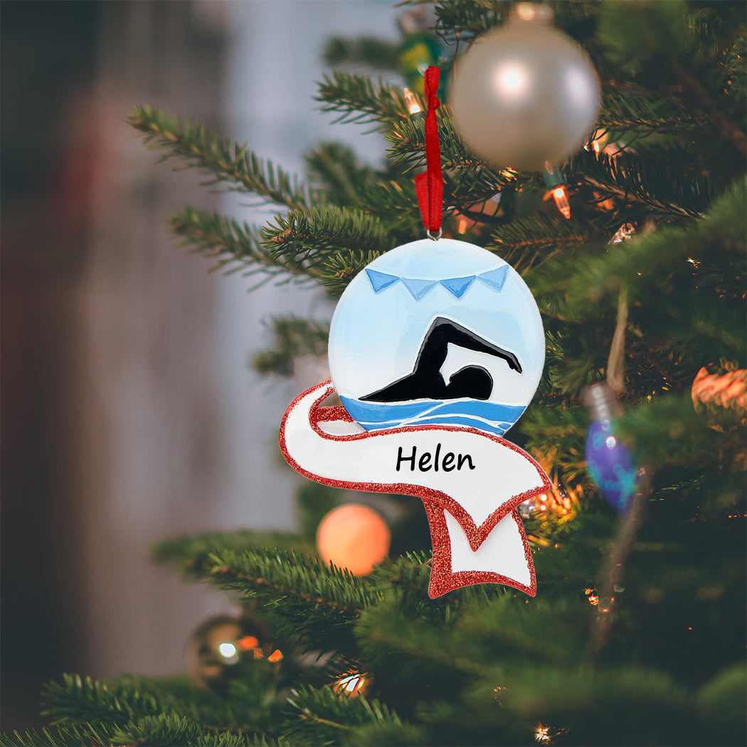 Personalized Swimmer Ornament