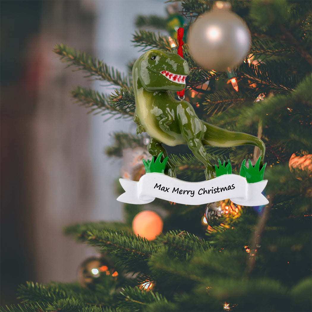 Personalized Dinosaur Christmas Ornament – T-Rex Keepsake Ornament