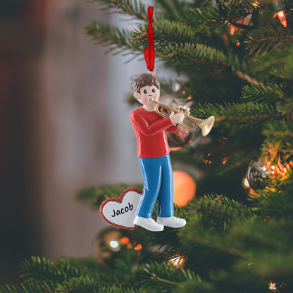 Personalized Trumpet Player Boy Ornament