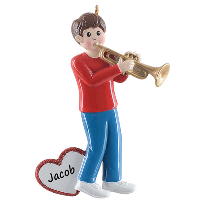 Personalized Trumpet Player Boy Ornament