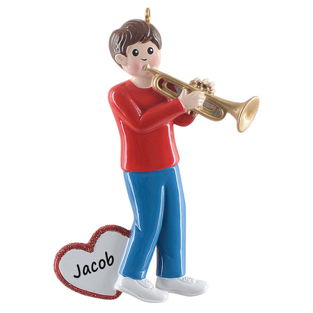 Personalized Trumpet Player Boy Ornament
