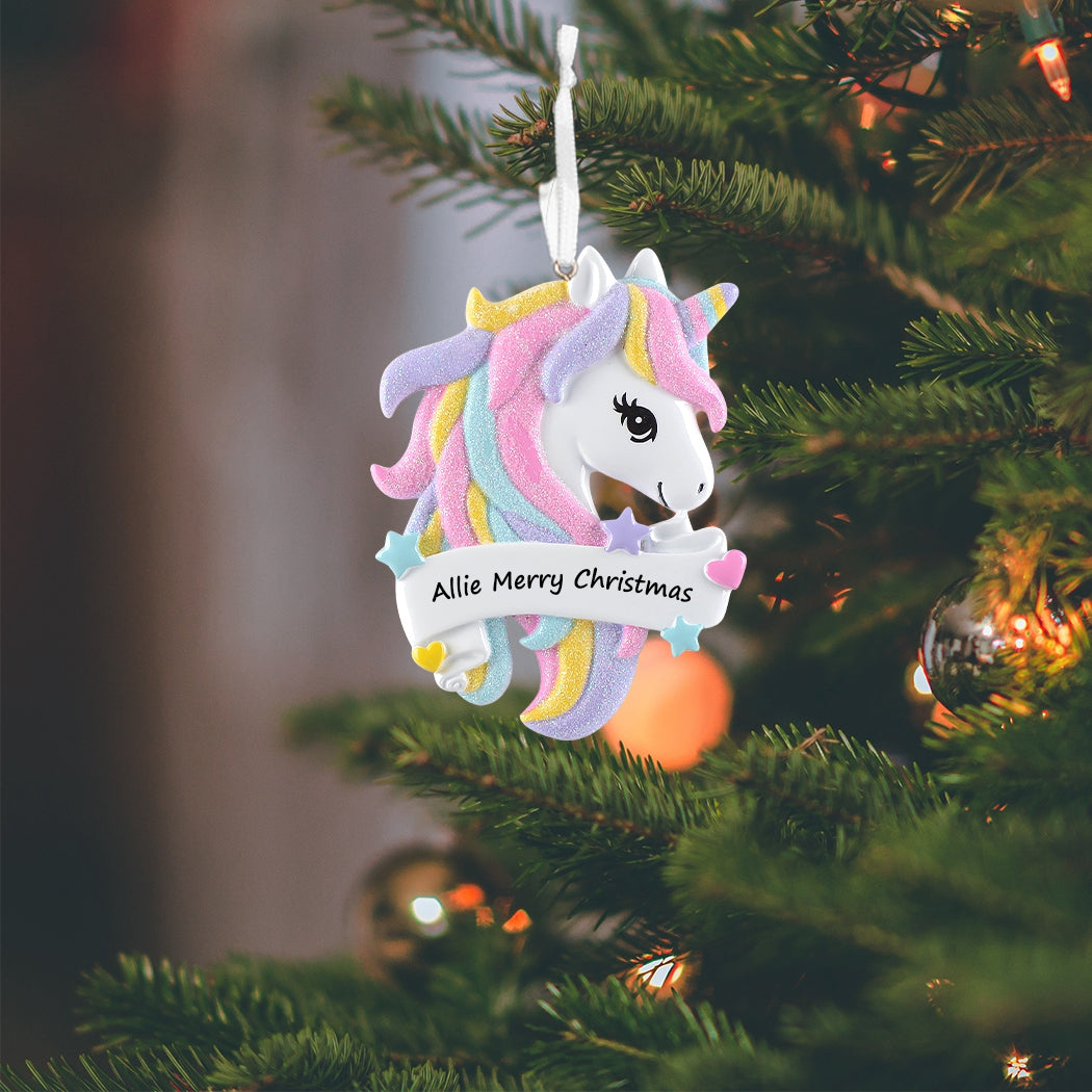Personalized Unicorn Ornament