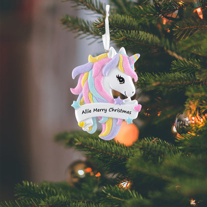Personalized Unicorn Ornament
