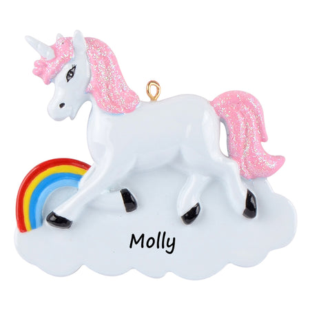 Personalized Unicorn Christmas Ornament – Rainbow Unicorn Keepsake Ornament