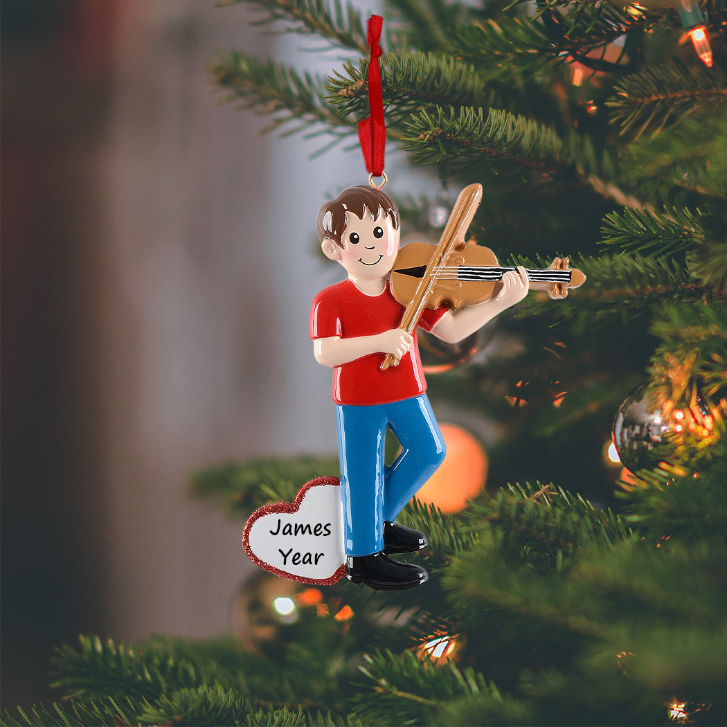 Personalized Violin Boy Ornament