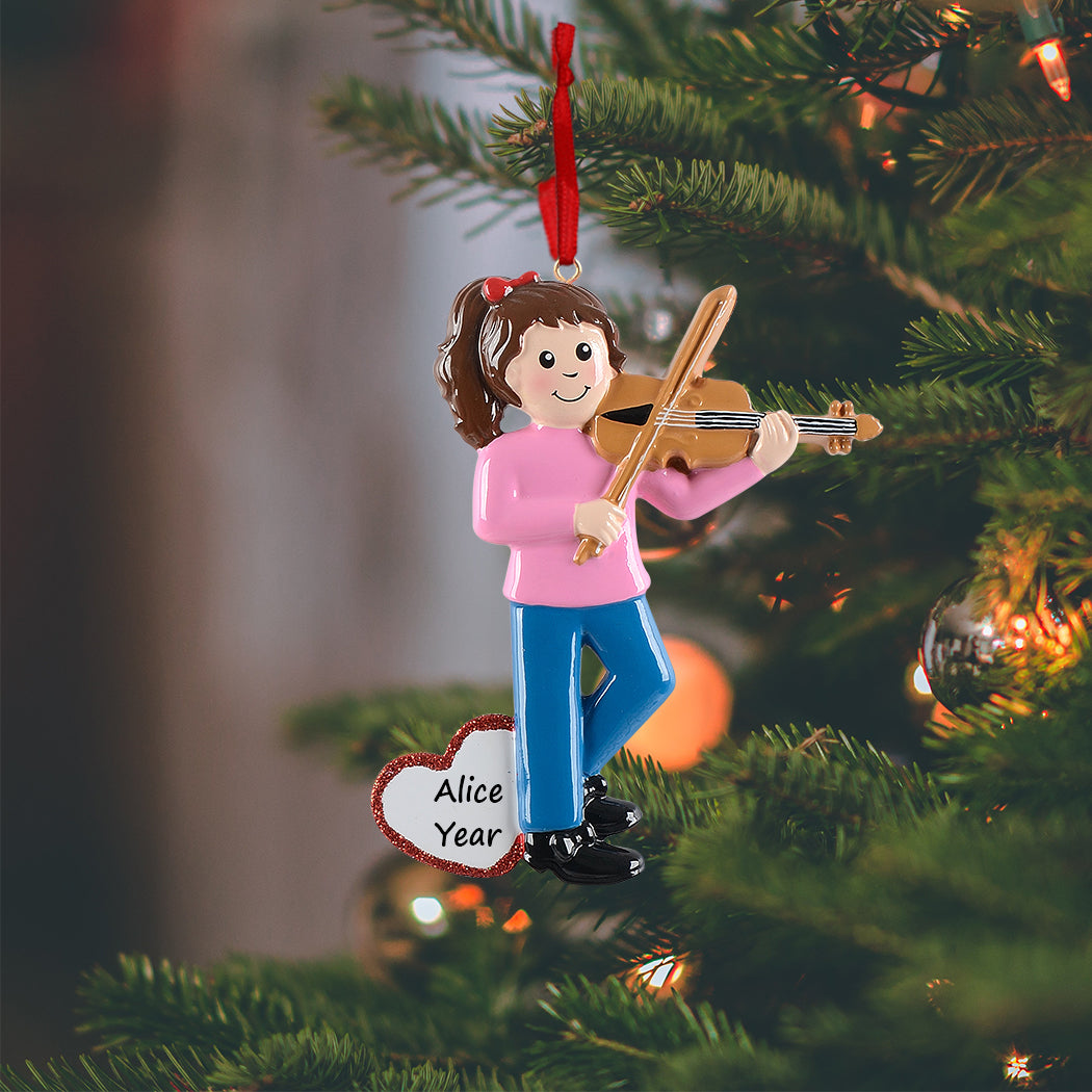 Personalized Violin Girl Ornament