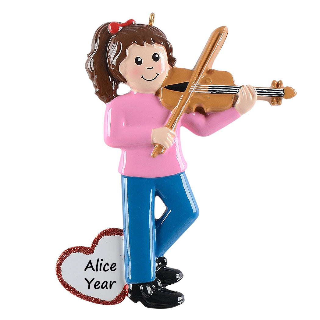 Personalized Violin Girl Ornament