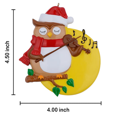 Personalized Violin Owl Christmas Ornament – Musical Owl Keepsake Ornament