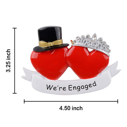 Personalized We’re Engaged Couple Ornament