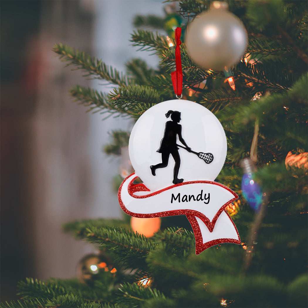 Personalized Women's Lacrosse Ornament
