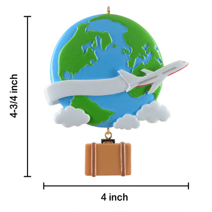 Personalized World Travel Airplane Ornament