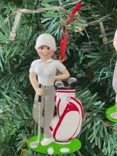 Load and play video in Gallery viewer, Personalized Christmas Sport Ornament Golf Girl
