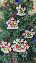 Load and play video in Gallery viewer, Personalized Christmas Ornament Snowman Family with Snowflake Family 2
