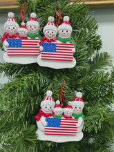 Load and play video in Gallery viewer, Personalized Christmas Gift Family Ornament Patriotic Snowman Family 2
