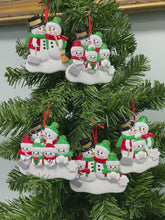 Load and play video in Gallery viewer, Personalized Christmas Ornament Shovel Snowman Family 2
